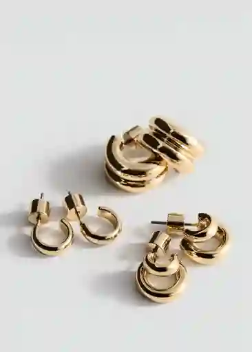 Pack Pendientes Tana Oro Talla 99 Mujer Mango