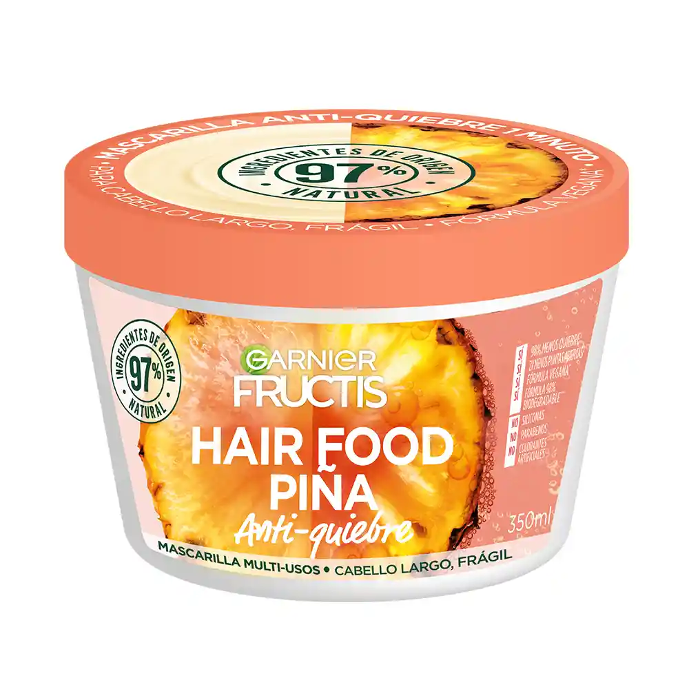 Tratamiento Capilar Hair Foof Garnier Piña Revitalización 350 mL