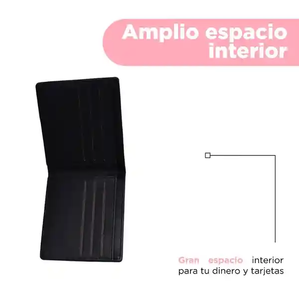 Billetera de Hombre Básica Negra Serie Miniso