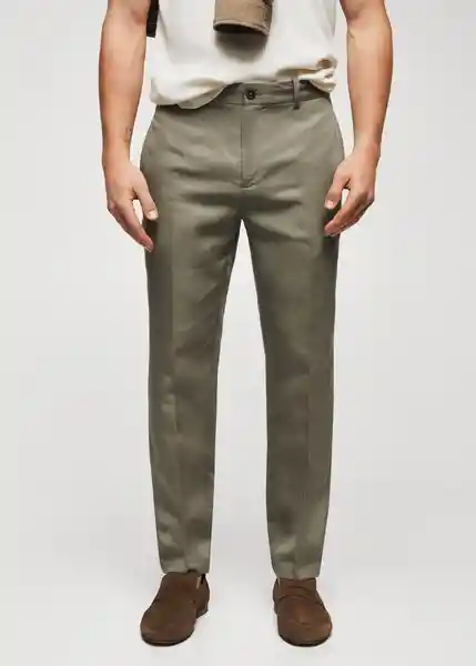 Pantalón Capri Khaki Talla 38 Hombre Mango
