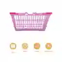 Organizador de Acero Tipo Cesta Rosa Serie Miniso