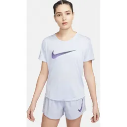 Nike Camiseta One Df Swsh Hbr Ss Para Mujer Morado Talla S