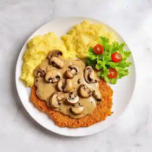 Milanesa en Champiñones