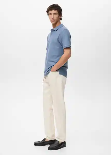 Camiseta Polo Rea Azul Talla M Hombre Mango