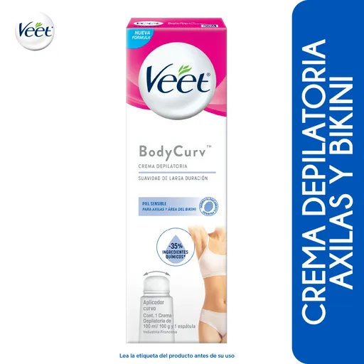 Veet Crema Depilatoria Body Curv para Piel Sensible Bikini & Axilas