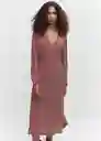 Vestido Pomo Burdeos Talla 18 Mujer Mango