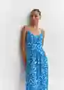 Vestido Salinas Azul Talla M Mujer Mango