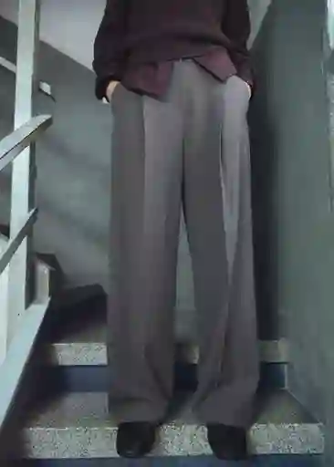 Pantalón Gabo Gris Talla 40 Mujer Mango