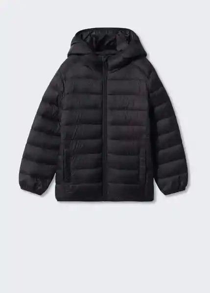 Abrigo Anorak Unico Negro Talla 08 Niños Mango
