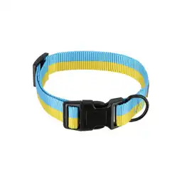 Collar Cinta Tejida Azul y Amarillo Talla S Diseño 0002