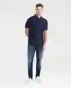 Camiseta Polo Neck Details Azul Dark Ultra Oscuro XL Chevignon