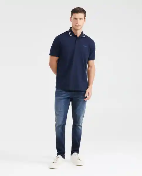 Camiseta Polo Neck Details Azul Dark Ultra Oscuro XL Chevignon