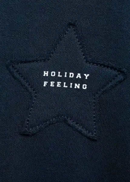 Buzo Sudadera Patch Navy Talla 10 Niñas Mango