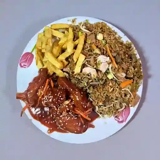 Arroz Chino con Pollo Bbq