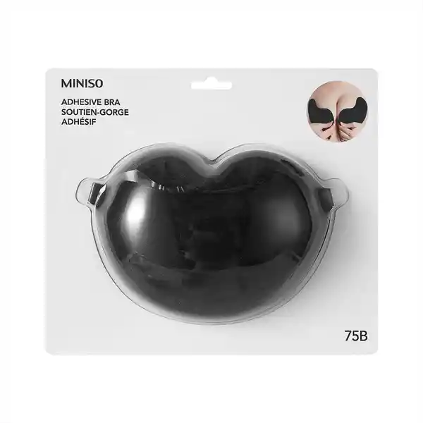 Miniso Brasier Adhesivo Copa B Negro