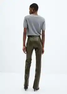 Pantalón Cassie Khaki Talla 42 Mujer Mango