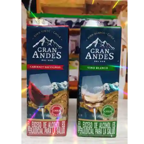 Litro de Vino Tinto O Blanco Gran Andes
