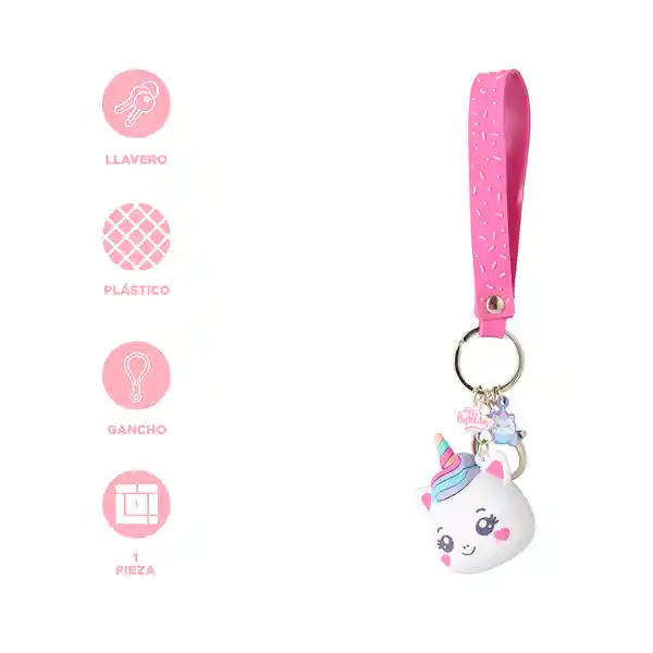 Llavero 3D Unicornio Serie Mis Pastelitos Miniso