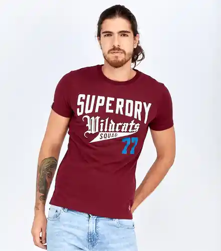 Superdry Camiseta Vinotinto Talla M 113