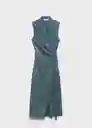 Vestido Fron-w Azul Noche Talla Xl Mujer Mango