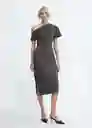 Vestido Adriana2 Gris Medio Vigoré Talla XS Mujer Mango