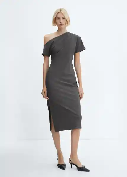 Vestido Adriana2 Gris Medio Vigoré Talla XS Mujer Mango