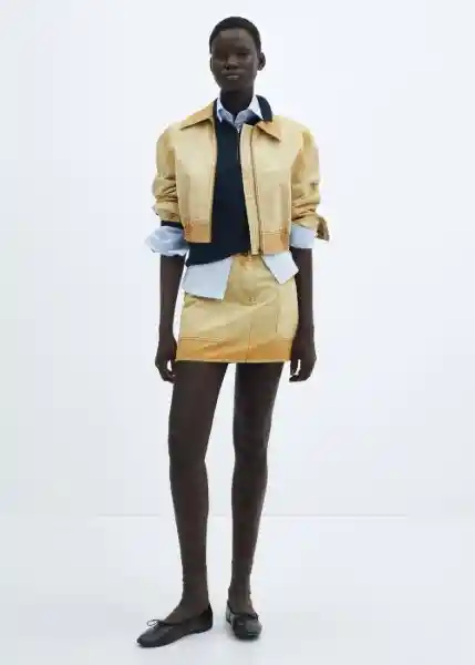 Chaqueta Worker Camel Talla S Mujer Mango