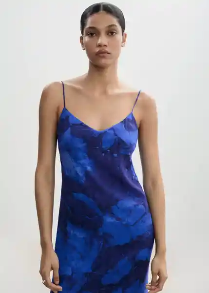 Vestido Lucia Azul Talla L Mujer Mango