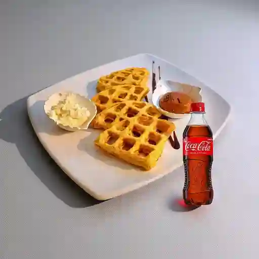 Combo Waffle c/ Queso Crema +Cocacola Orig 400ml