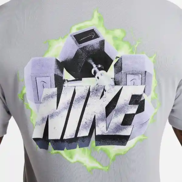 Nike Camiseta Df Tee Su Vintage Para Hombre Gris Talla M