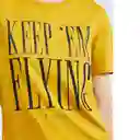 Camiseta Graphic Keep Mujer em Amarillo Talla XS Chevignon