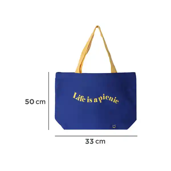 Bolsa de Compras Life's a Picnic Azul Miniso