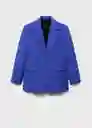 Blazer Americana Palma Azul Talla XS Mujer Mango