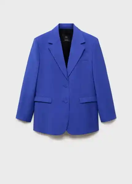 Blazer Americana Palma Azul Talla XS Mujer Mango