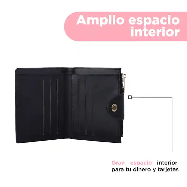 Monedero Textura Granulada Negro Miniso