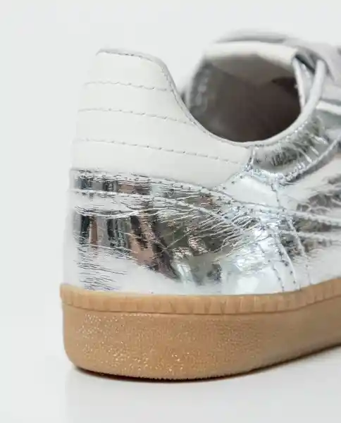 Tenis Cortos Silver Gris Plata Claro Talla 36 Chevignon