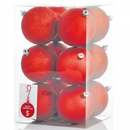 Cotidiana Set Esferas Red 8 cm Nav2