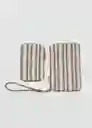 Monedero P Stripes Cuero Talla 99 Mujer Mango