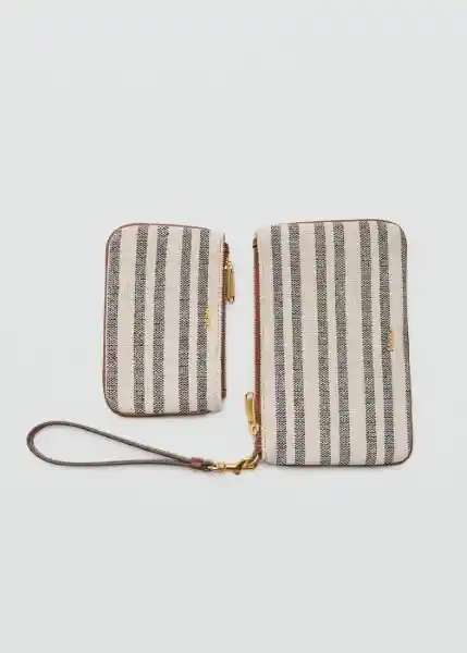 Monedero P Stripes Cuero Talla 99 Mujer Mango