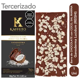 Kaffeto Barra de Chocolate Coco Sal Marina y Ganoderma Lucidum