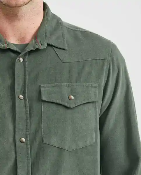 Camisa Corduroy Manga Larga Verde Mirto Oscuro T.XXL Chevignon