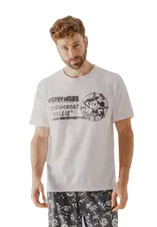 Camiseta Manga Corta Cuello Redondo Blanco Talla L