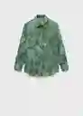 Camisa Mamba Verde Talla M Mujer Mango