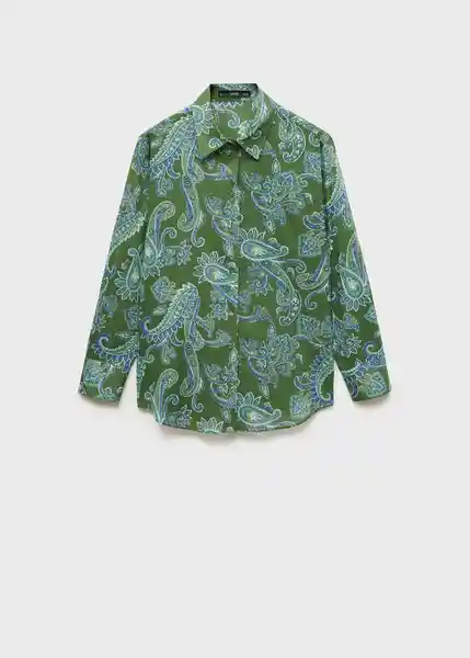Camisa Mamba Verde Talla M Mujer Mango