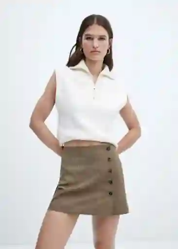 Falda Charlota Marrón Talla XS Mujer Mango