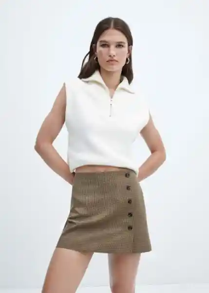 Falda Charlota Marrón Talla XS Mujer Mango