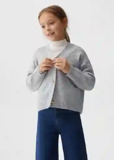 Chaqueta Cárdigan Alasia Gris Medio Vigore Talla 10 Niñas Mango