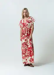 Vestido Lenni Mujer Rojo Pompeya Oscuro Talla L 572G344 Naf Naf