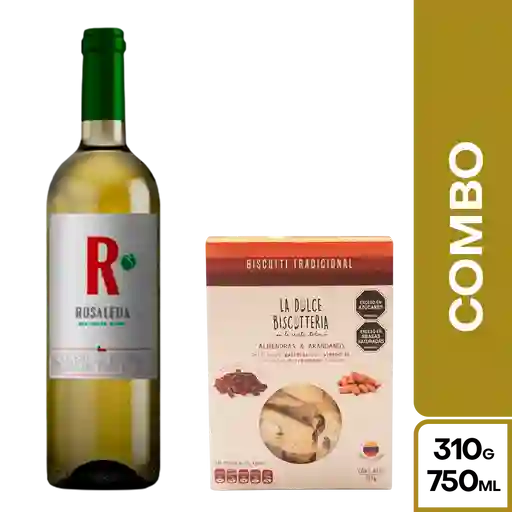 Combo Rosaleda Vino Blanco Sauvignon Blanc + Biscotti