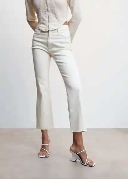 Pantalón Jean Sienna Off White Talla 34 Mujer Mango